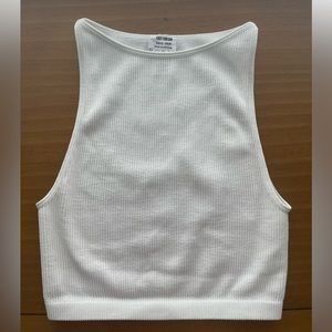 Cotton-On white ribbed halter top